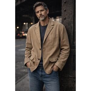 Alex Mill Sack Unstructured Stretch Cotton Twill Blazer Men’s Beige Large